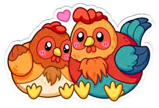 Squishable Hen & Rooster Sticker