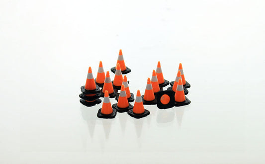3D To Scale 50-110-3C 1/50 – Traffic Cones 18pk Black/White Detail