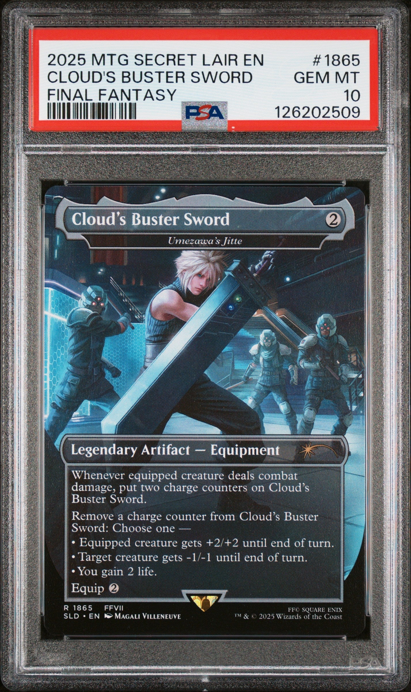 Graded 2025 Magic The Gathering Final Fantasy Cloud's Buster Sword #1865 Secret Lair Drop Card PSA 10 Gem Mint - Golden Apple Comics