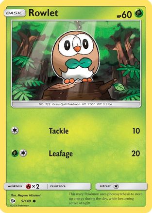 Rowlet 009/149 - SM Base Set Reverse Holofoil