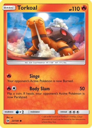 Torkoal 023/149 - SM Base Set Reverse Holofoil