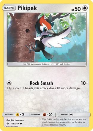 Pikipek 106/149 - SM Base Set Reverse Holofoil
