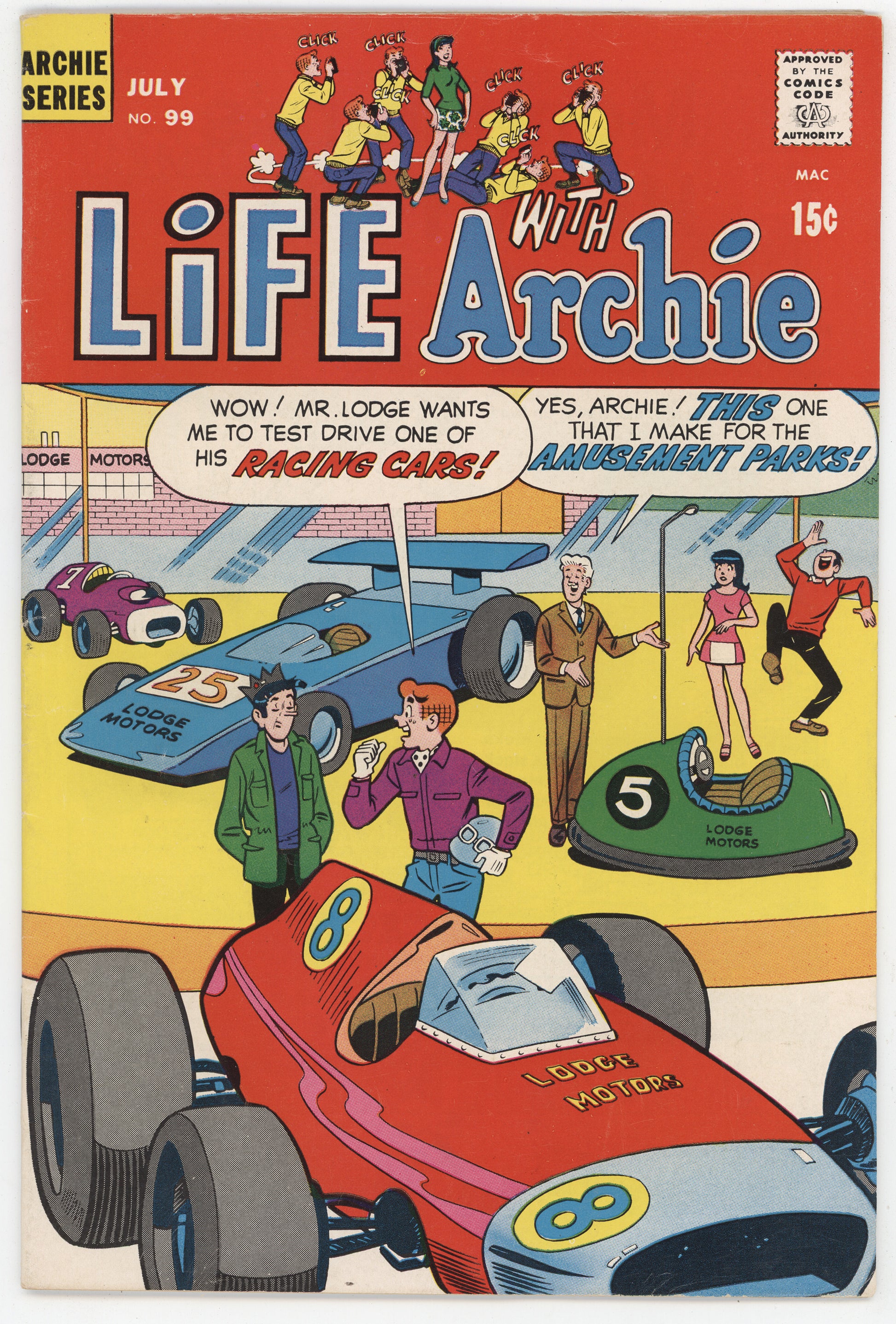 Life With Archie 99 Archie 1970 FN Betty Veronica Drag Race Cars Bumper ...