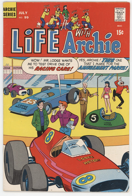 Life With Archie 99 Archie 1970 FN Betty Veronica Drag Race Cars Bumper