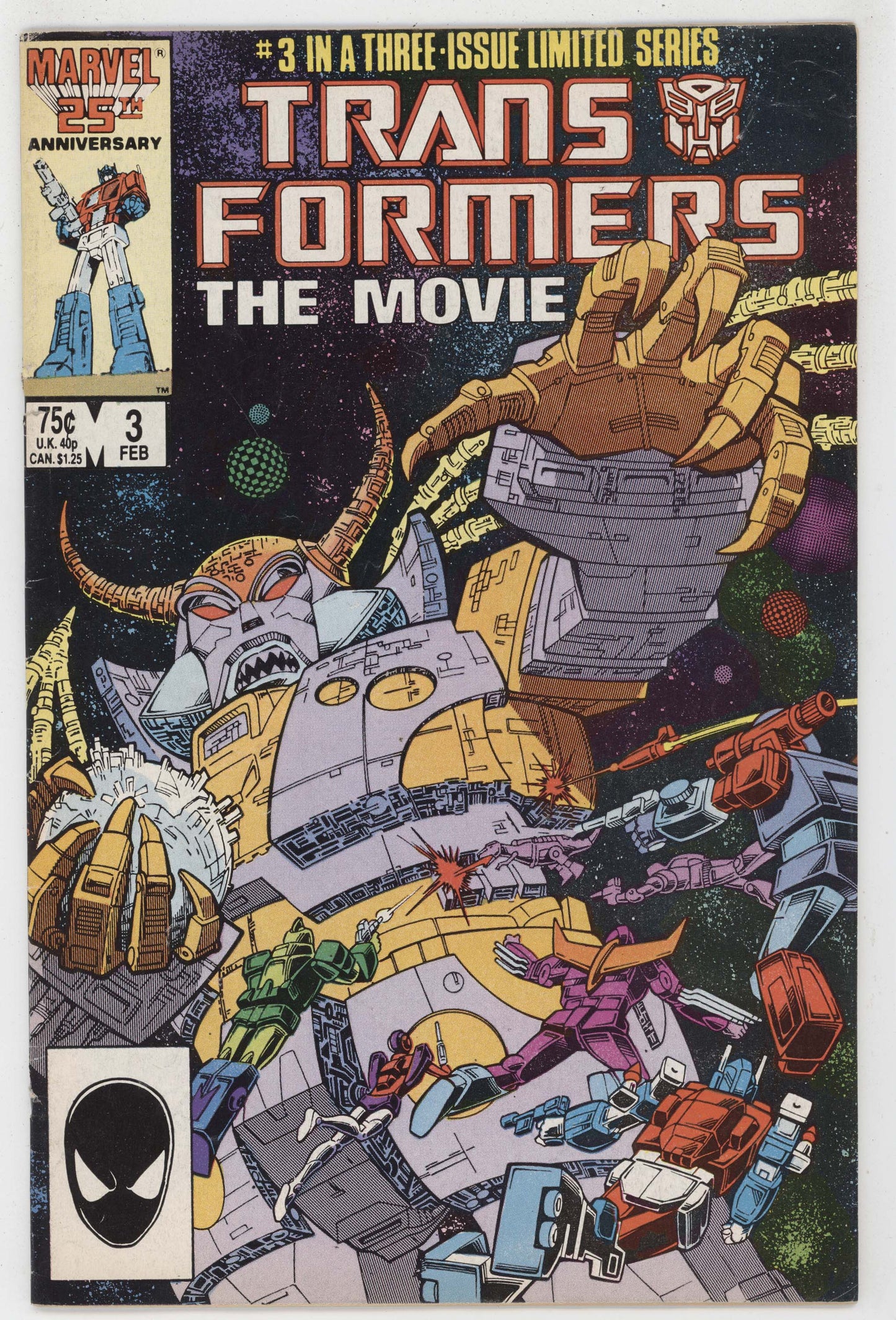 Transformers The Movie 3 Marvel 1987 VG FN G1 - Golden Apple Comics