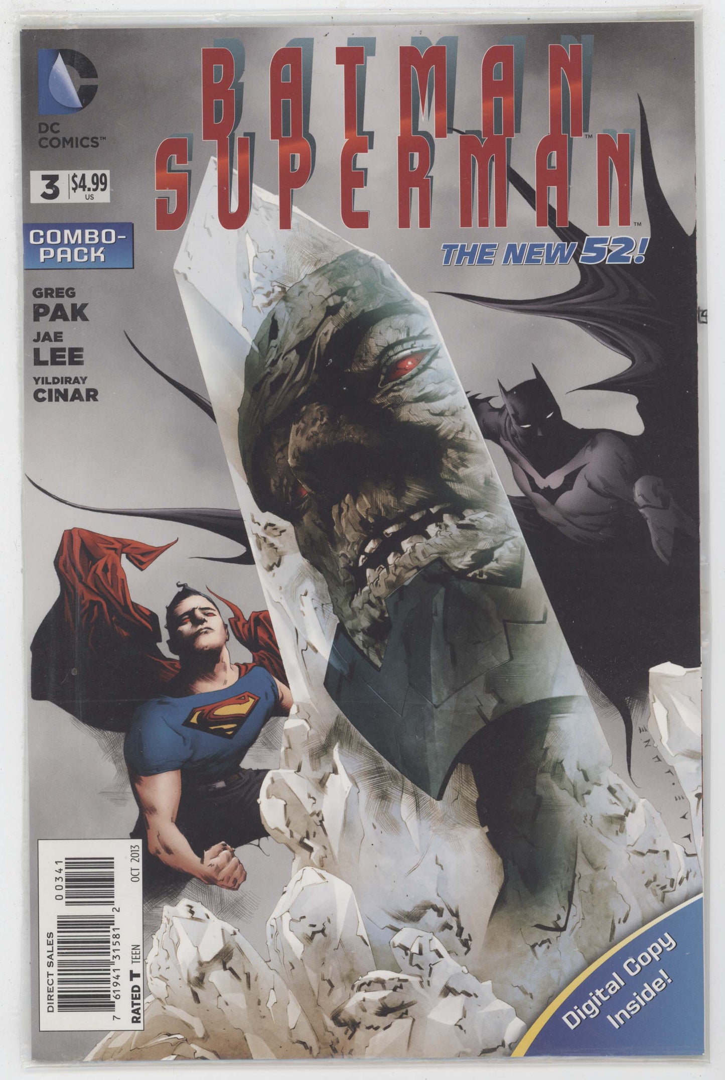 Batman Superman 3 DC 2013 NM Jae Lee Combo Pack Variant Greg Pak