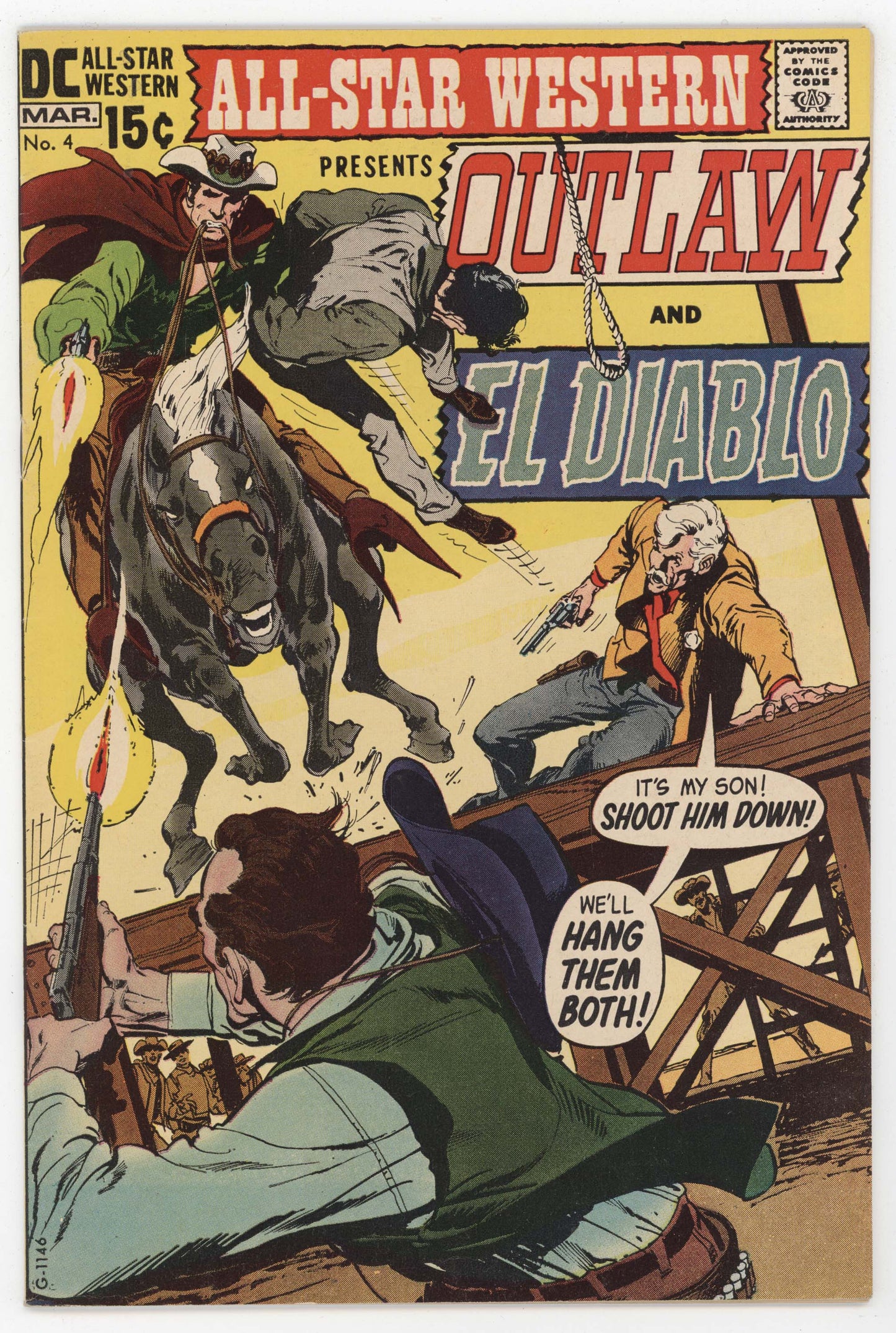 All Star Western 4 DC 1971 VF El Diablo Neal Adams Cowboy Outlaw