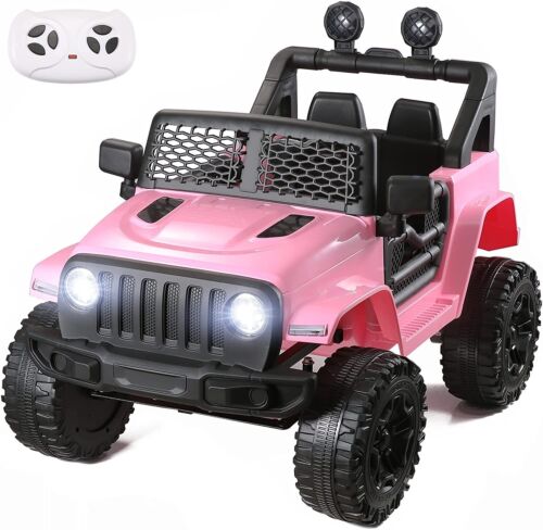 2-Seater Electric Ride-On Truck for Kids with Remote Control - Pink