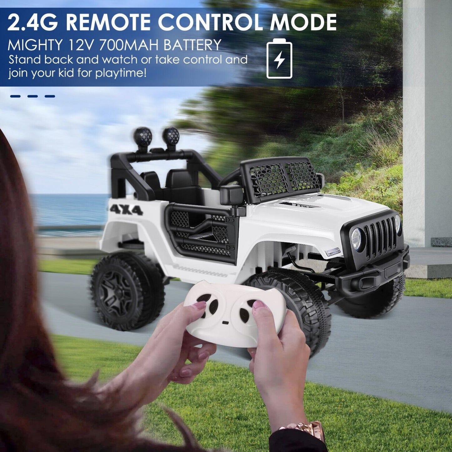 12V Electric Jeep Truck for Kids with Remote Control & MP3 Player