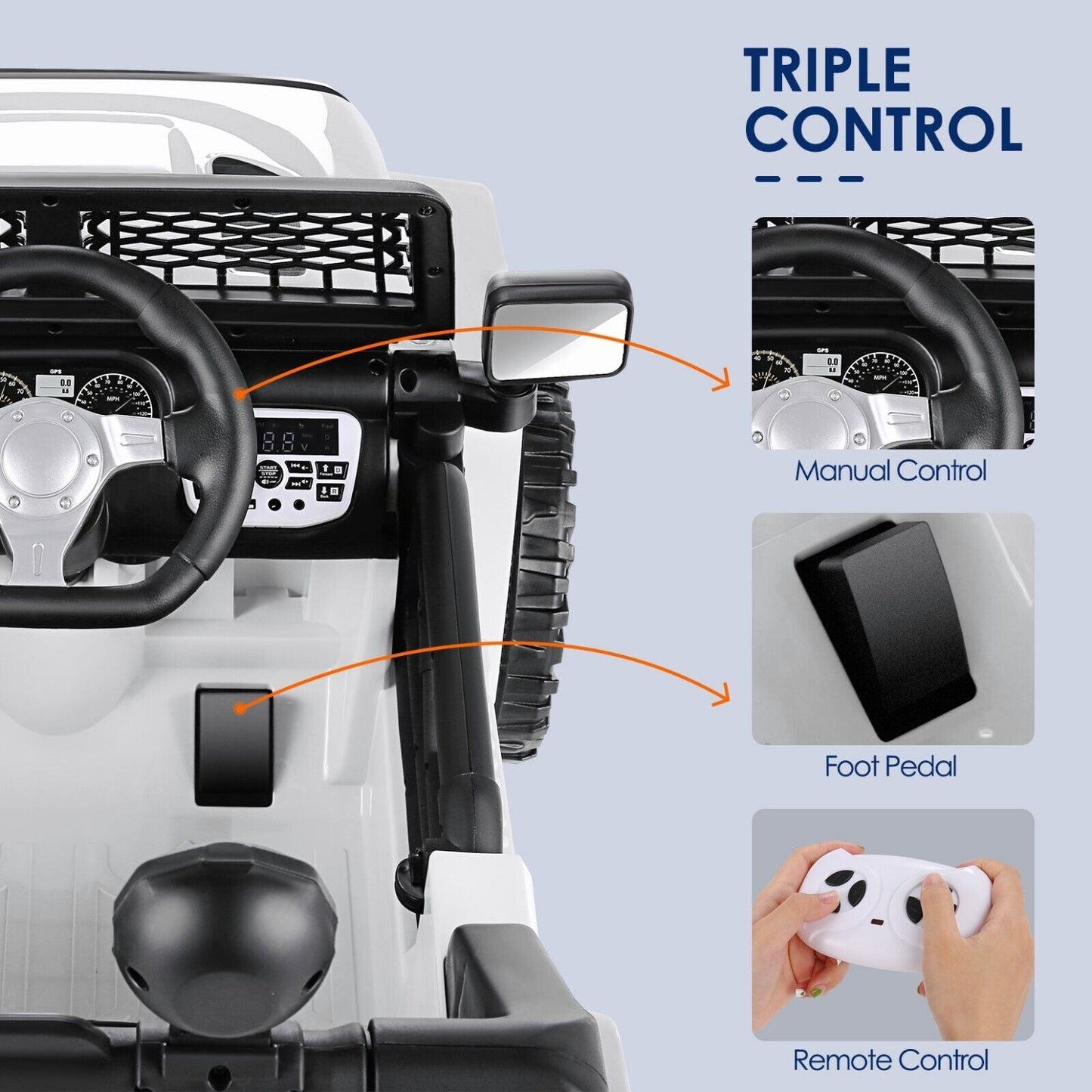 12V Electric Jeep Truck for Kids with Remote Control & MP3 Player