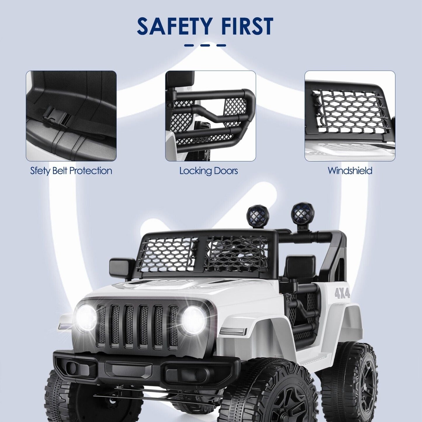 12V Electric Jeep Truck for Kids with Remote Control & MP3 Player