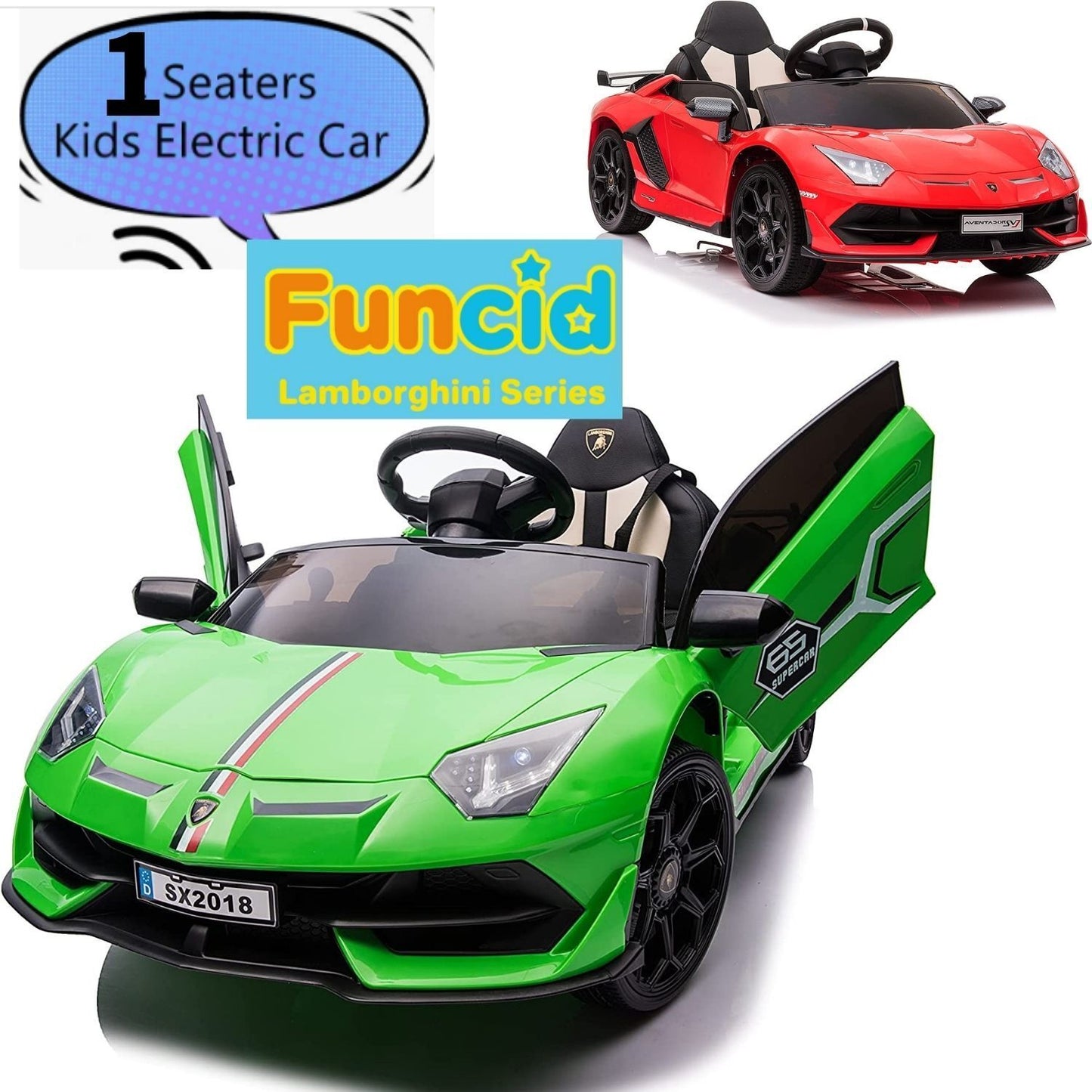 Electric Lamborghini Ride-On Car for Kids with Remote Control and MP3 Player - 12V, 2X35W - Perfect Gift for Children