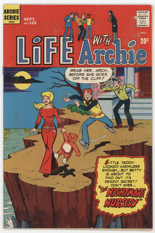 Life With Archie 125 Archie 1972 VG Betty Veronica GGA Nightmare Nursery Horror Teddy Bear