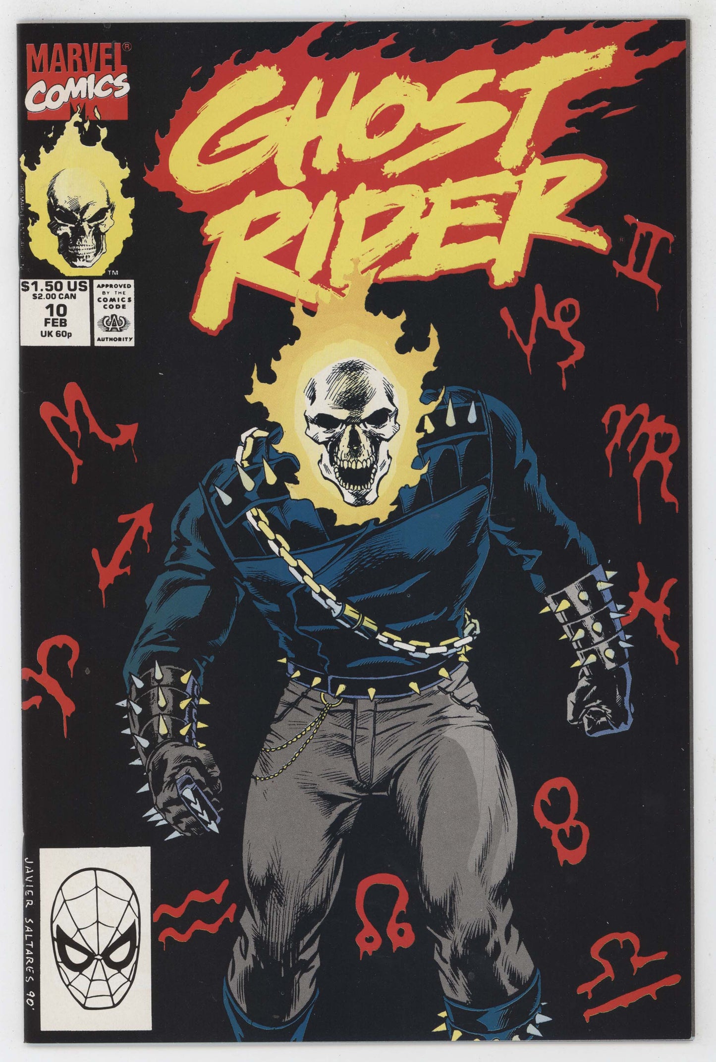 Ghost Rider 10 Marvel 1991 NM Javier Saltares Mark Texeira