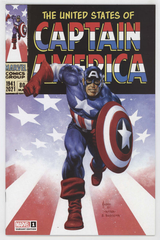 United States Of Captain America 1 Marvel 2021 NM+ 9.6 Joe Jusko Flag Variant