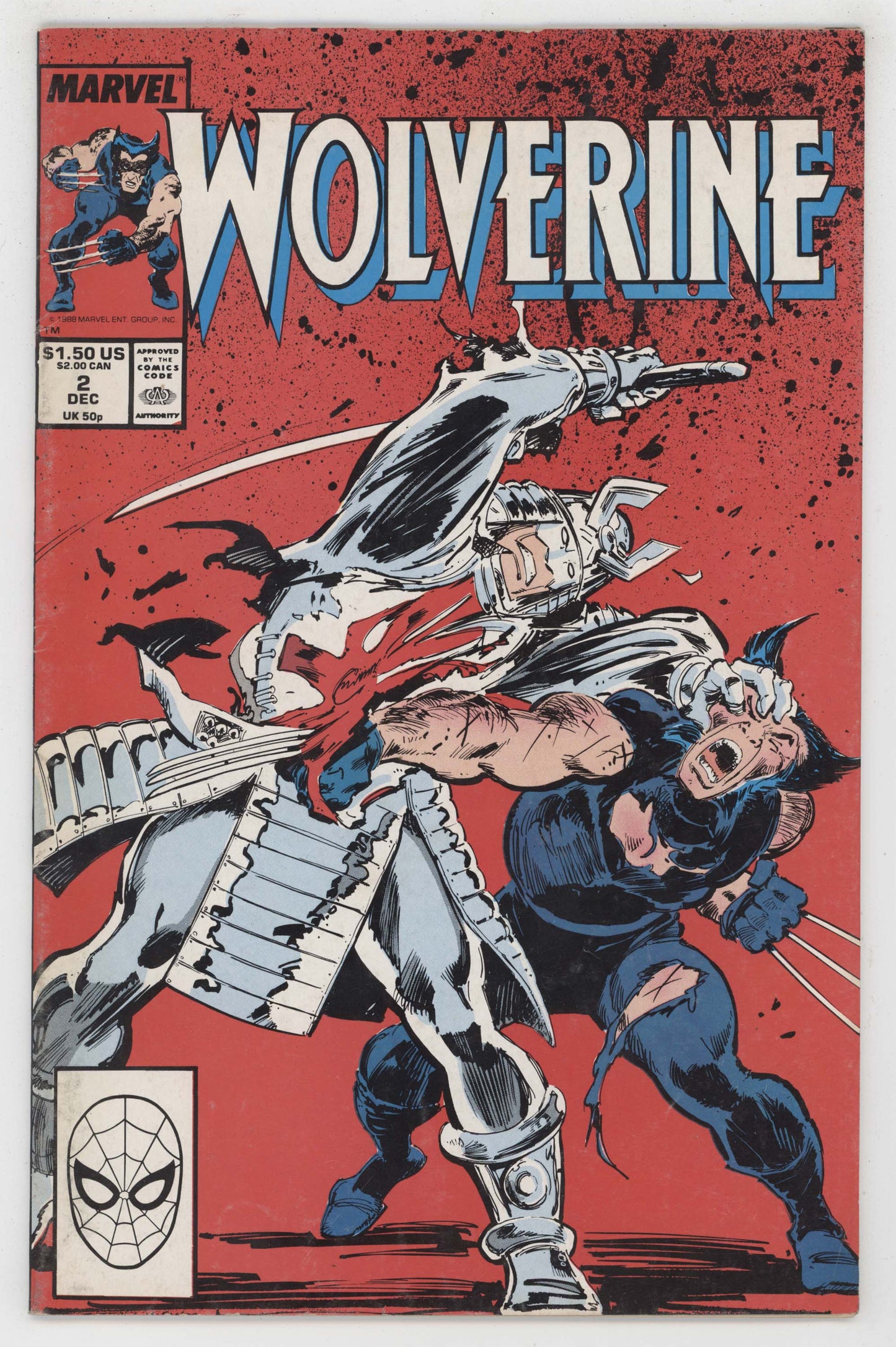 Wolverine 2 Marvel 1988 VF Silver Samurai Bill Sienkiewicz