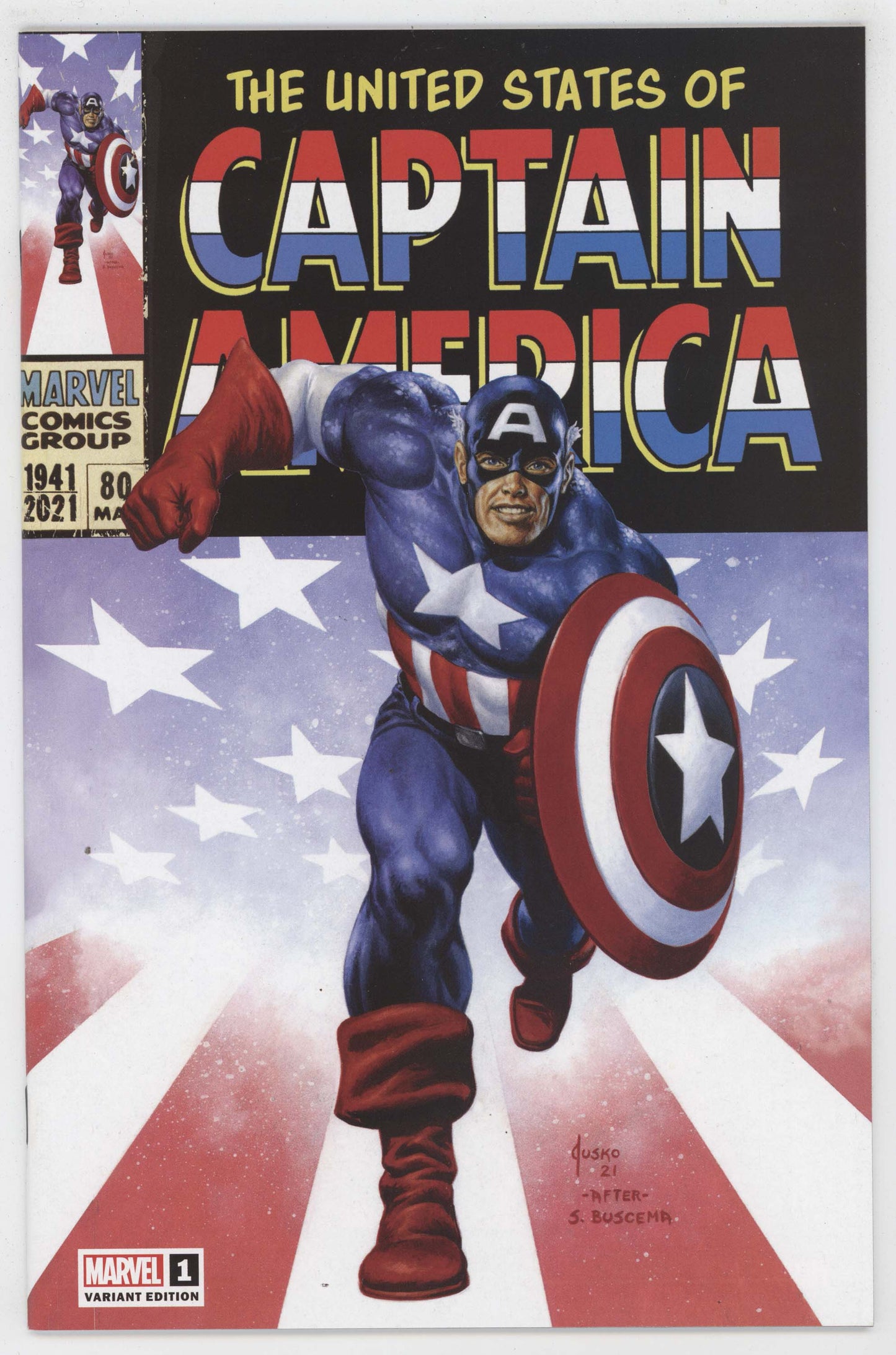 United States Of Captain America 1 Marvel 2021 NM Joe Jusko Virgin Variant