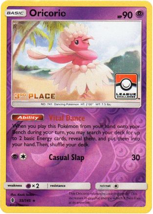 Oricorio 055/145 - League & Championship Cards - Reverse Holofoil