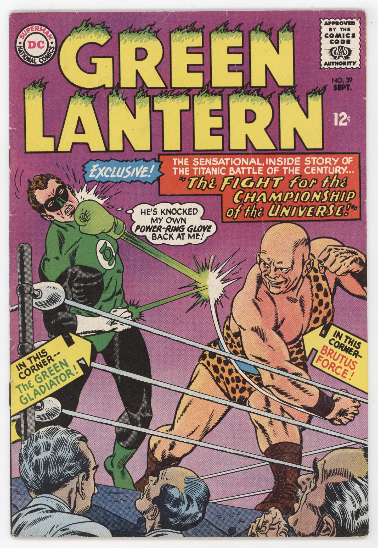 Green Lantern 39 DC 1965 VG FN Gil Kane Gardner Fox Boxing Ring Black Hand