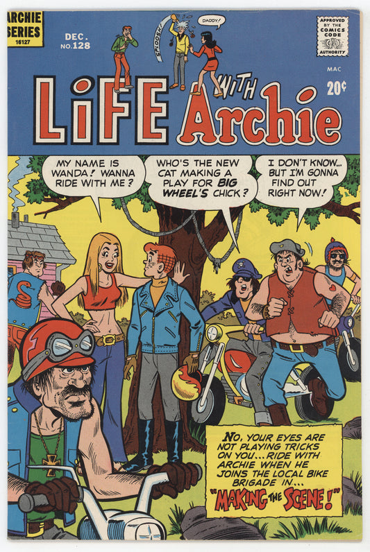 Life With Archie 128 Archie 1972 VF Betty Veronica Biker Gang Motorcycle