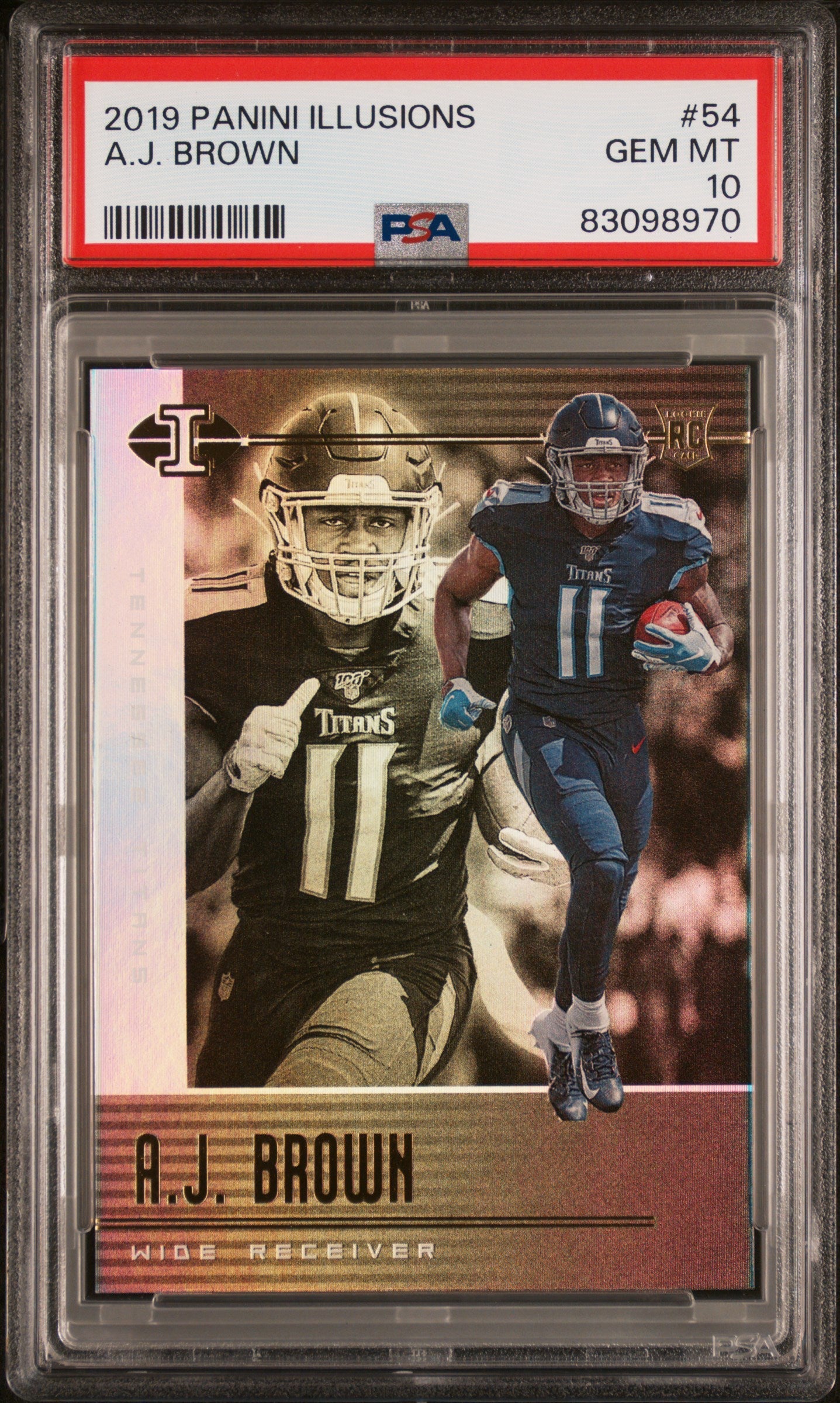 Graded 2019 Panini Illusions AJ Brown #54 Rookie RC Football Card PSA 10 Gem Mint