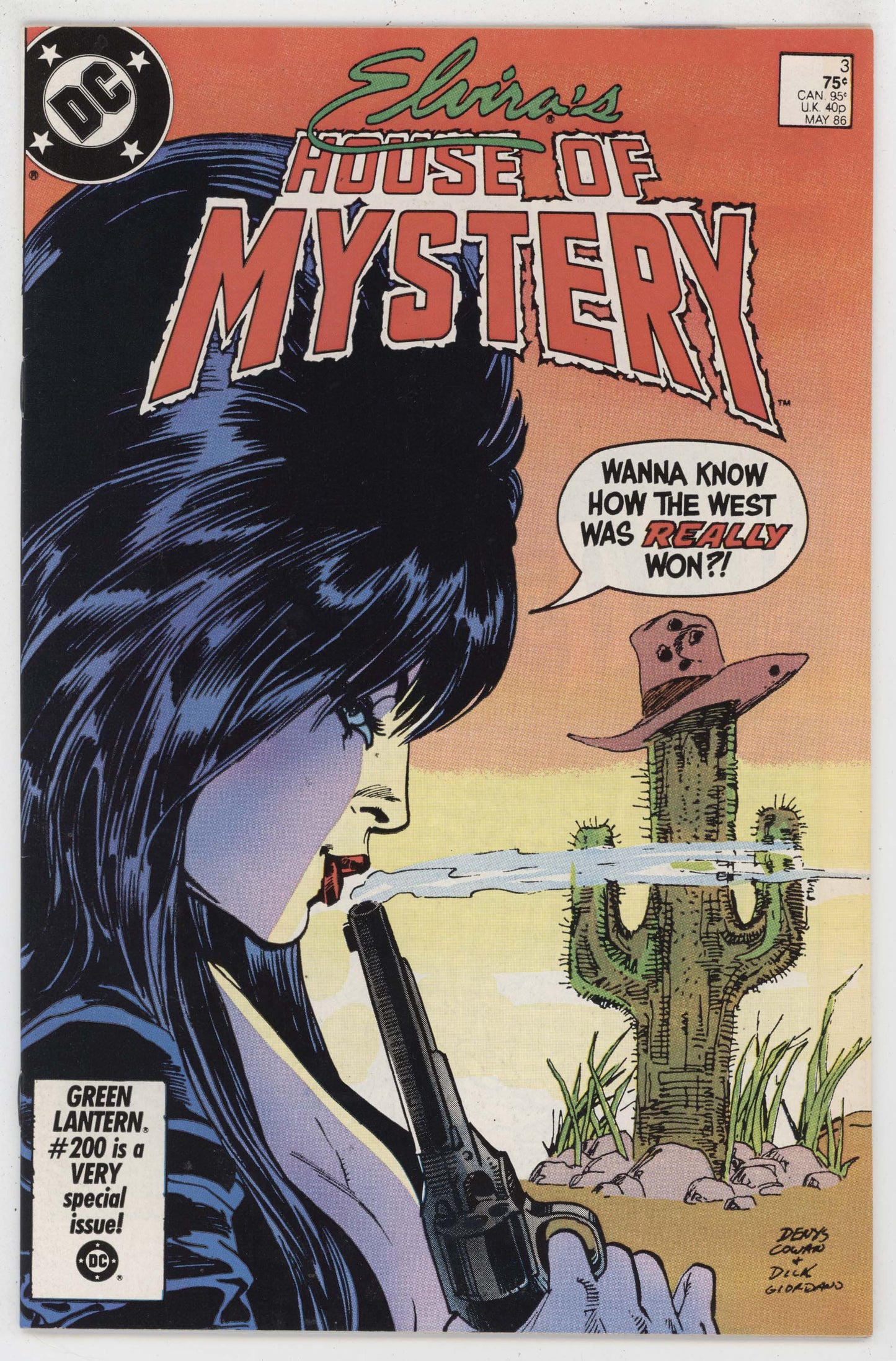 Elvira's House Of Mystery 3 DC 1986 NM Denys Cowan Cowboy Cactus GGA