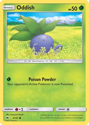 Oddish 004/147 - SM  Burning Shadows Reverse Holofoil