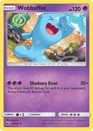 Wobbuffet 049/147 - SM  Burning Shadows Reverse Holofoil