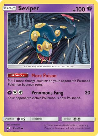 Seviper 050/147 - SM  Burning Shadows Reverse Holofoil