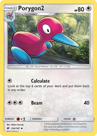 Porygon2 104/147 - SM  Burning Shadows