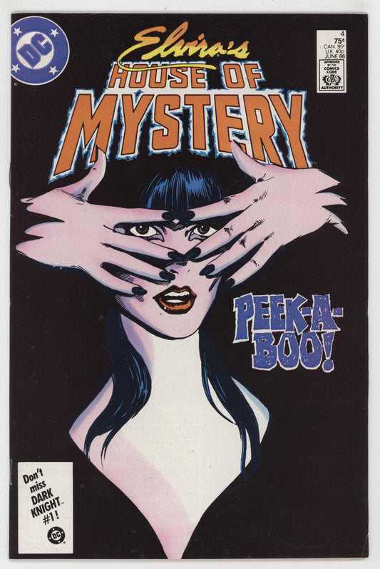 Elvira's House Of Mystery 4 DC 1986 NM- 9.2 Mark Beachum Peek-A-Boo GGA