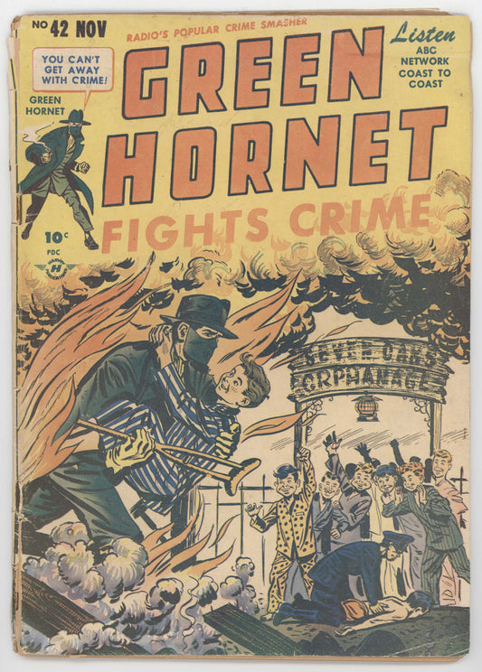 Green Hornet Comics 42 Helnit 1948 FR GD Al Avison Orphanage Fire