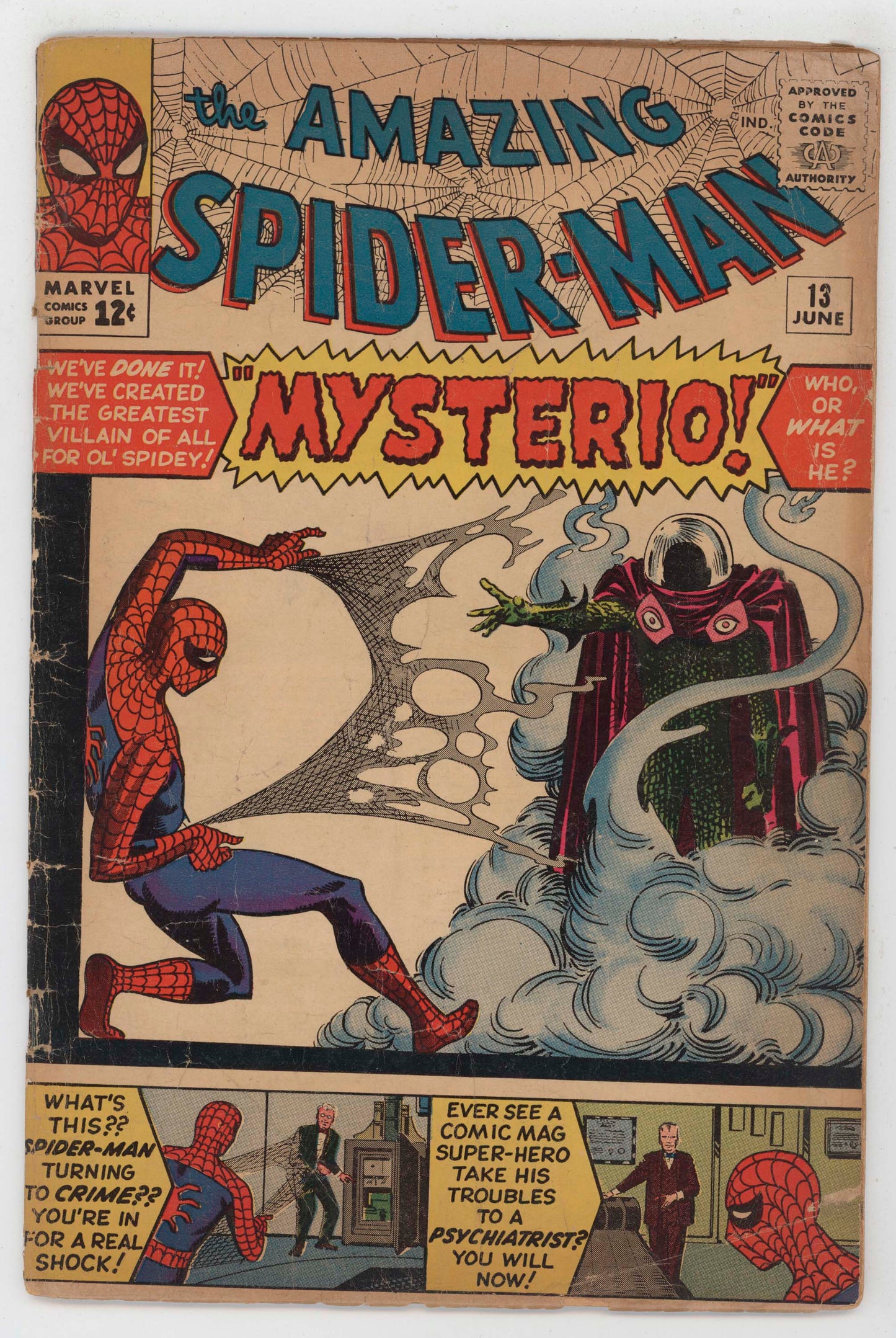 Amazing Spider-Man 13 Marvel 1964 VG 1st Mysterio Steve Ditko Stan Lee
