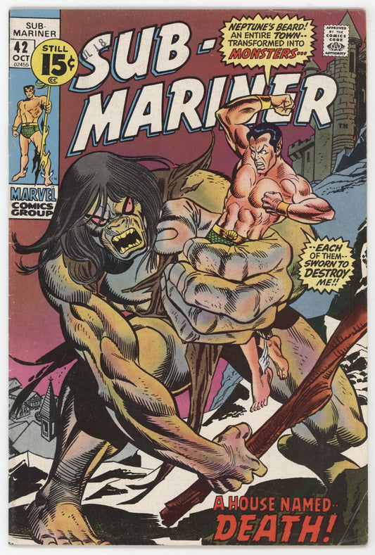 Sub-Mariner 42 Marvel 1971 FN Gil Kane Gerry Conway Namor