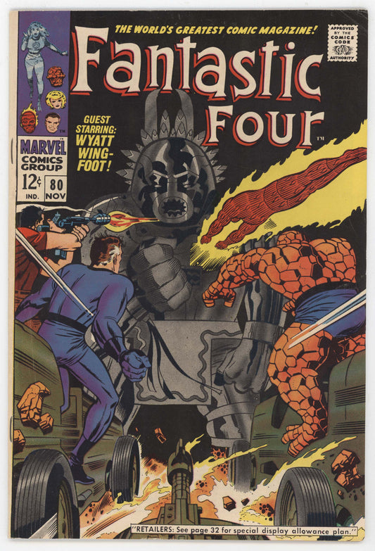 Fantastic Four 80 Marvel 1968 FN VF Stan Lee Jack Kirby Wyatt Wingfoot Crystal