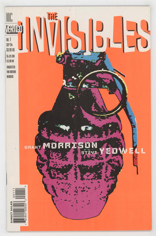 Invisibles 1 DC Vertigo 1994 NM- 9.2 Rian Hughes Grant Morrison Grenade