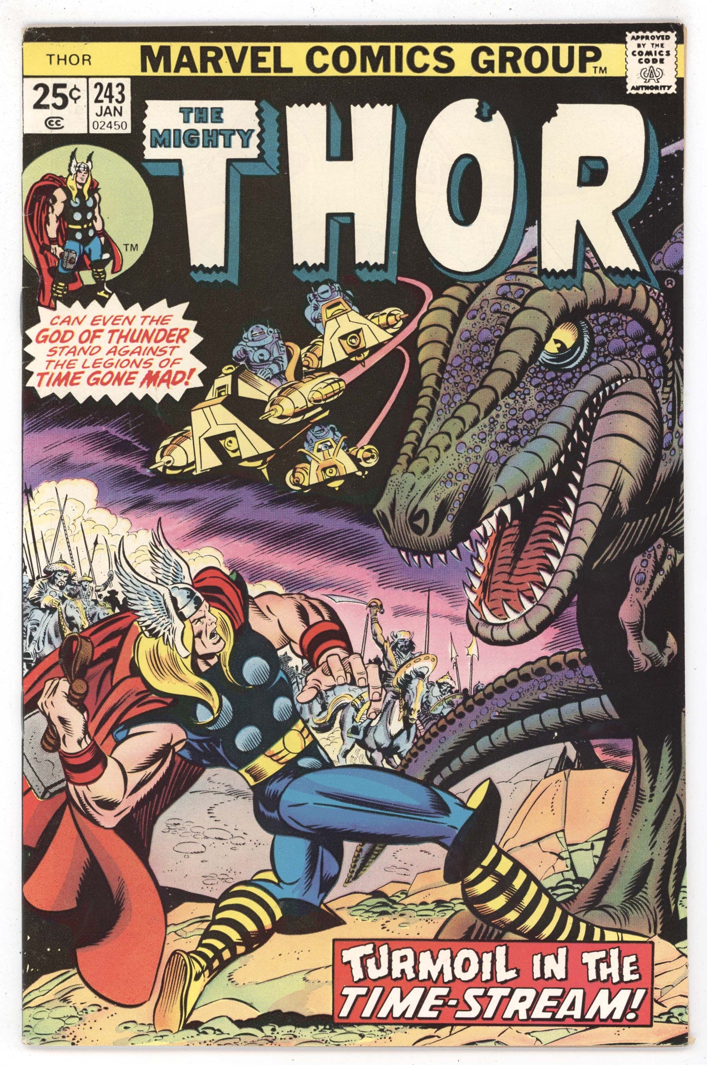 Mighty Thor 243 Marvel 1976 FN VF Gil Kane Len Wein Dinosaur