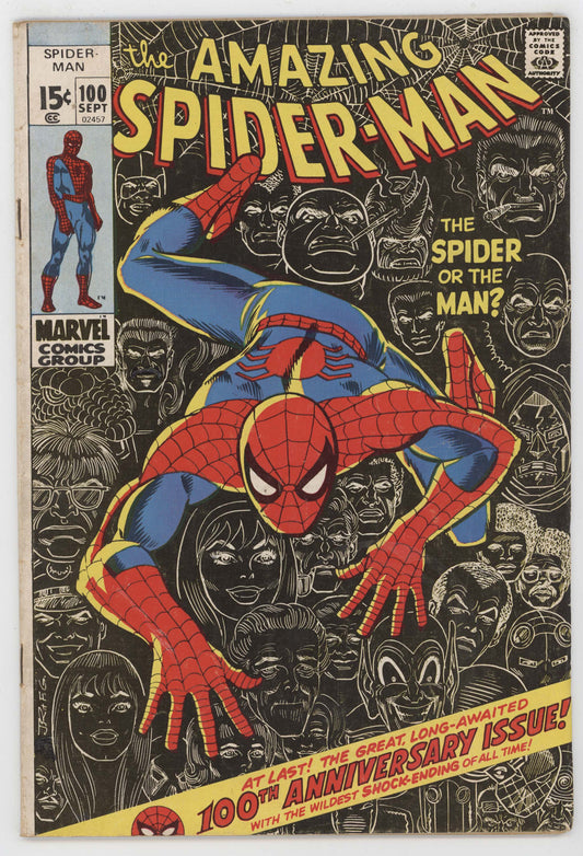 Amazing Spider-Man 100 Marvel 1971 VG Green Goblin Lizard Kingpin Vulture