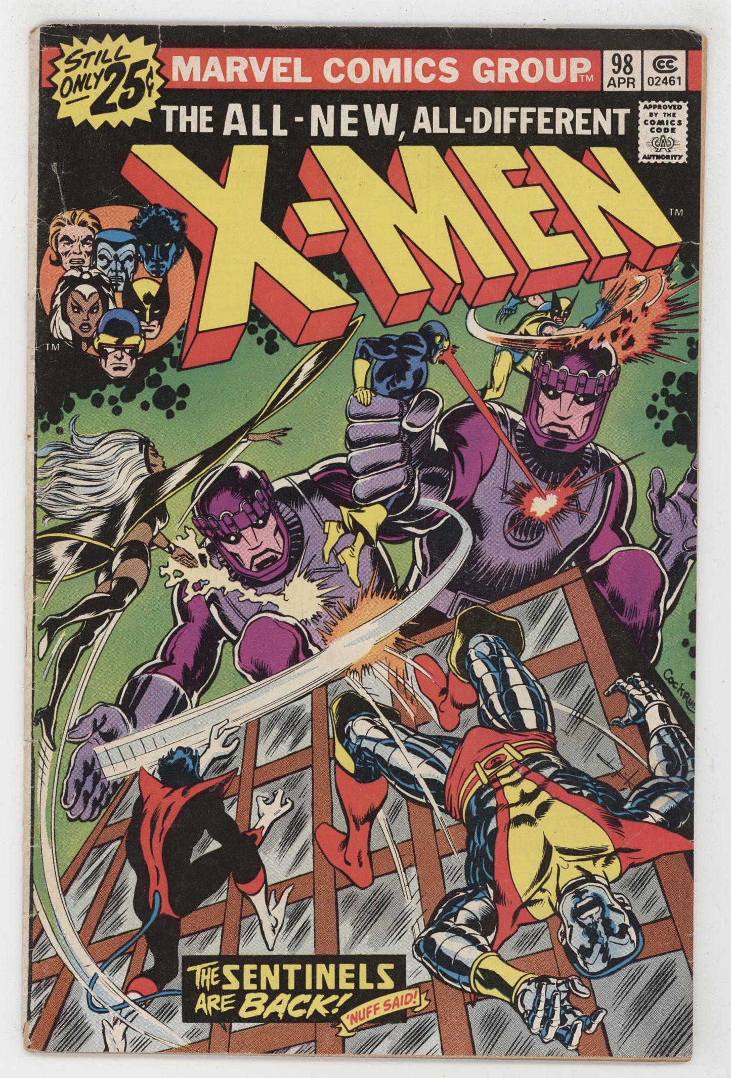 Uncanny X-Men 98 Marvel 1976 GD Sentinels Wolverine Colossus Nightcrawler