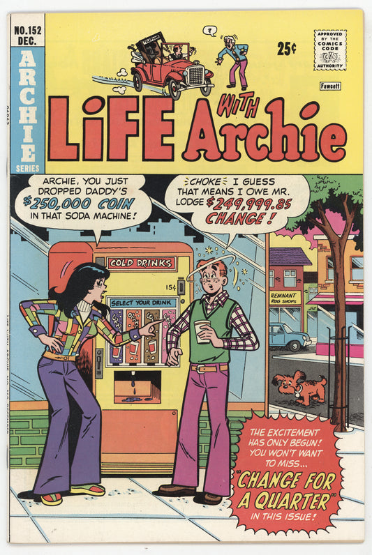 Life With Archie 152 Archie 1974 FN VF Betty Veronica Mod Soda Machine