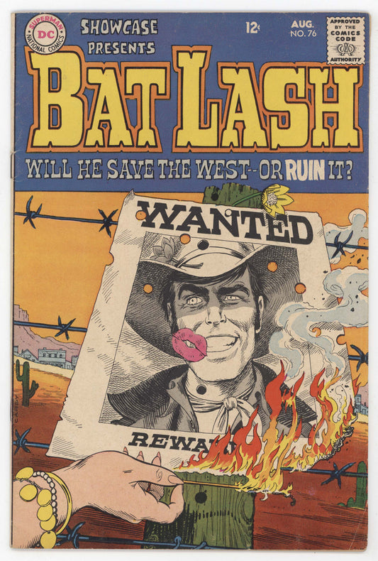 Showcase 76 DC 1968 FN 1st Batlash Cowboy Western Wanted Poster Nick Cardy