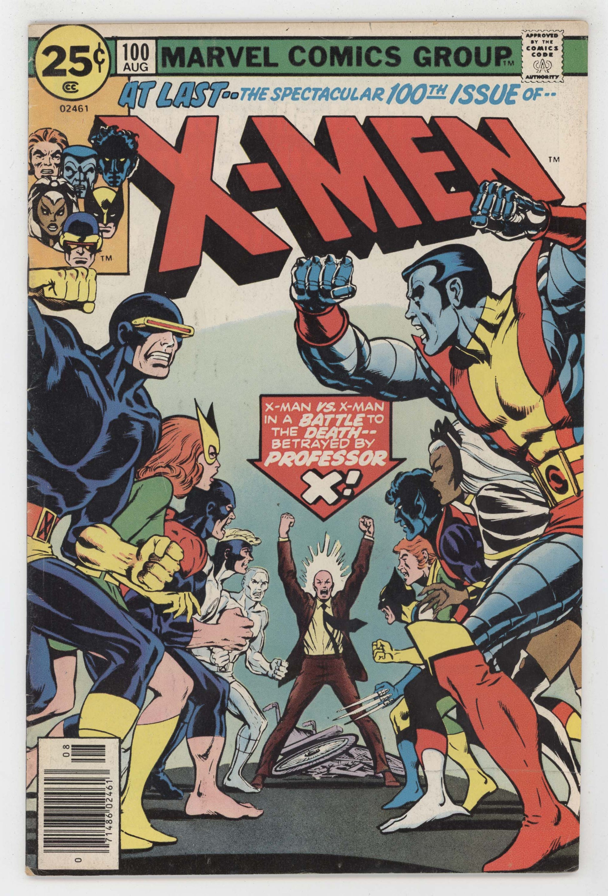 Uncanny X-Men 100 Marvel 1976 VG FN Wolverine Cyclops Colossus Storm - Golden Apple Comics