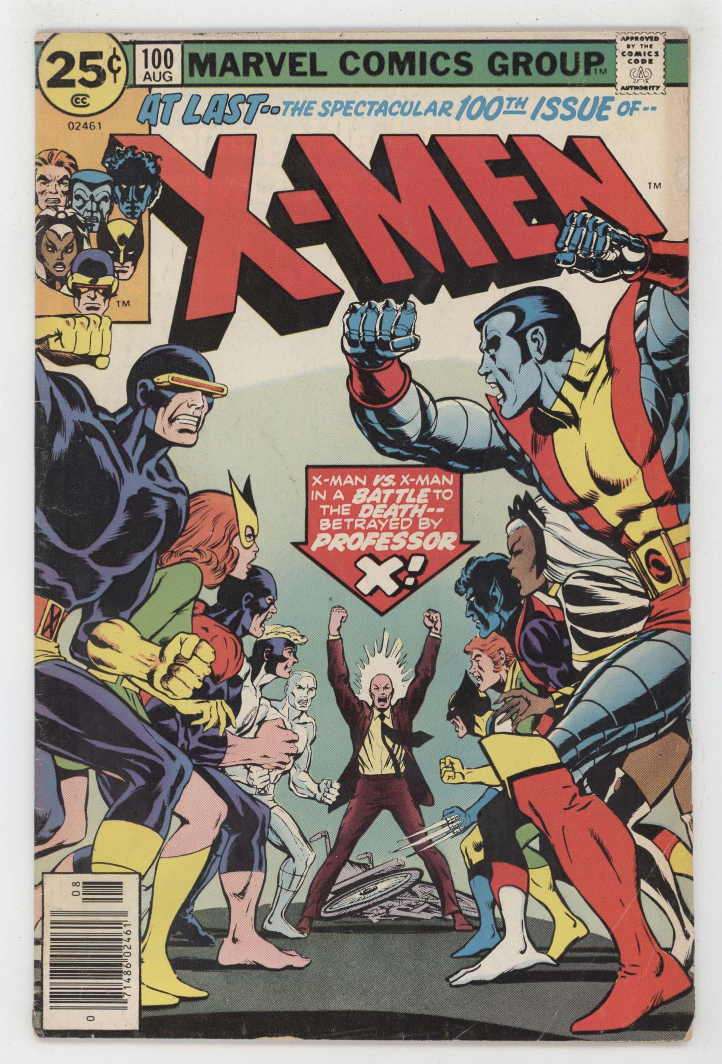 Uncanny X-Men 100 Marvel 1976 VG Wolverine Cyclops Colossus Storm - Golden Apple Comics