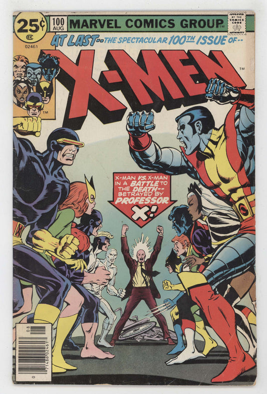 Uncanny X-Men 100 Marvel 1976 VG Wolverine Cyclops Colossus Storm - Golden Apple Comics