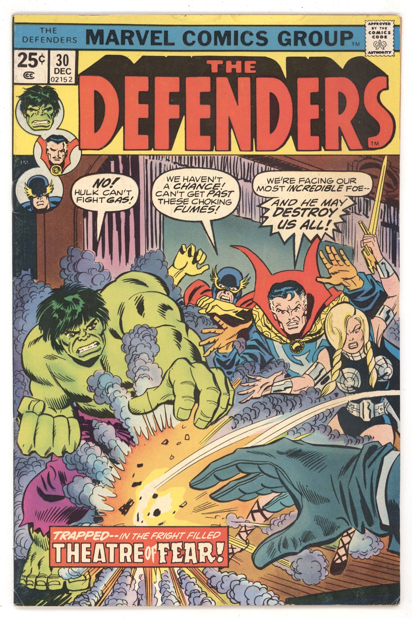 Defenders 30 Marvel 1975 VG Mike Esposito Hulk Dr Strange Nighthawk Valkyrie