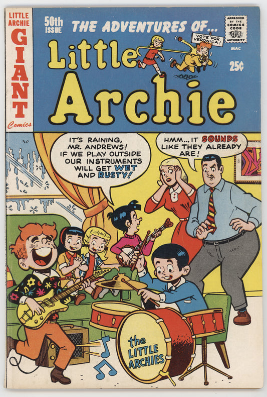 Little Archie 50 Archie 1968 FN Band Practice Betty Veronica Guitar Drums