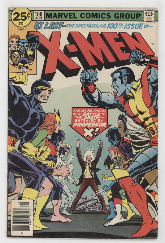 Uncanny X-Men 100 Marvel 1976 VG Wolverine Cyclops Colossus Storm - Golden Apple Comics