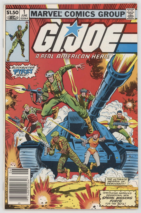 GI Joe 1 Marvel 1982 FN VF 1st Print Snake Eyes Hawk Cobra Commander Newsstand