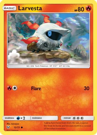 Larvesta 012/73 - Shining Legends Reverse Holofoil