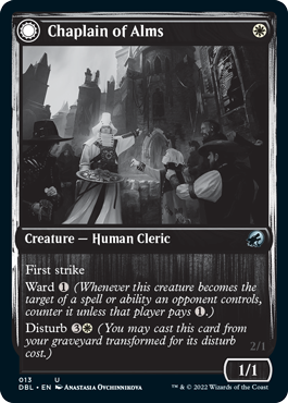Chaplain of Alms // Chapel Shieldgeist (DBL-013) - Innistrad: Double Feature: (Double Faced Transform) Foil